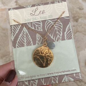 NWT! Foxy Originals Leo horoscope Gold Plated Necklace